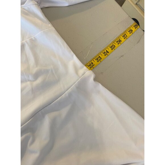 Eloquii Dress White Long Sleeve Keyhole Front Tie Back Neck Size 26 - Picture 10 of 14